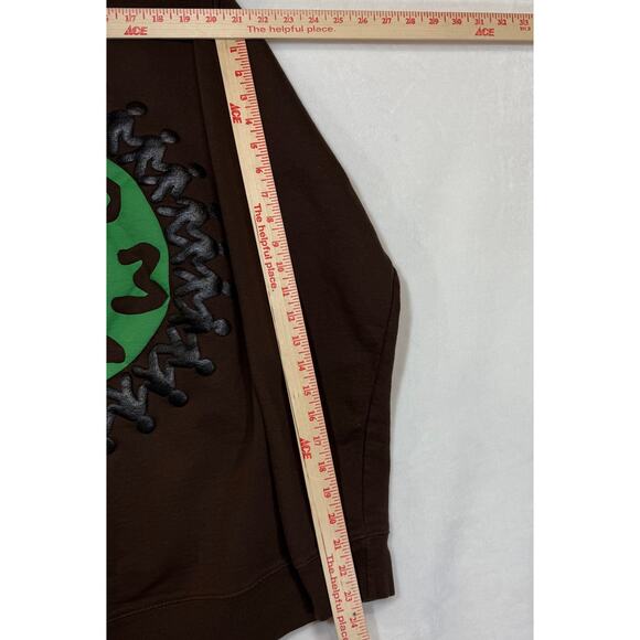 Live Free 999 JUICE WRLD Medium Puff Print Brown Hoodie Streetwear Skater Punk - Picture 7 of 11